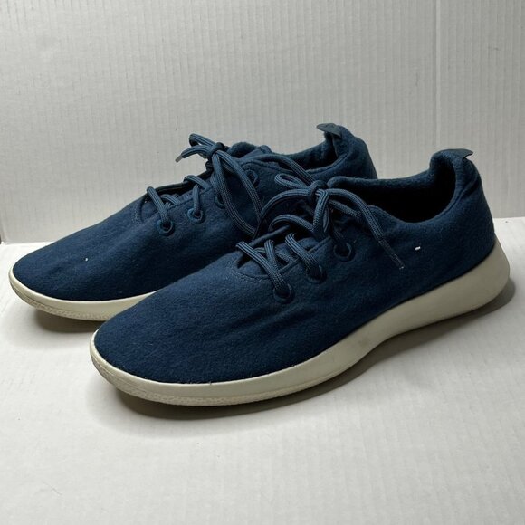 Allbirds Men's Wool Runners Hazy Indigo Blue‎ Blizzard White Sole Size 10 - Picture 4 of 9